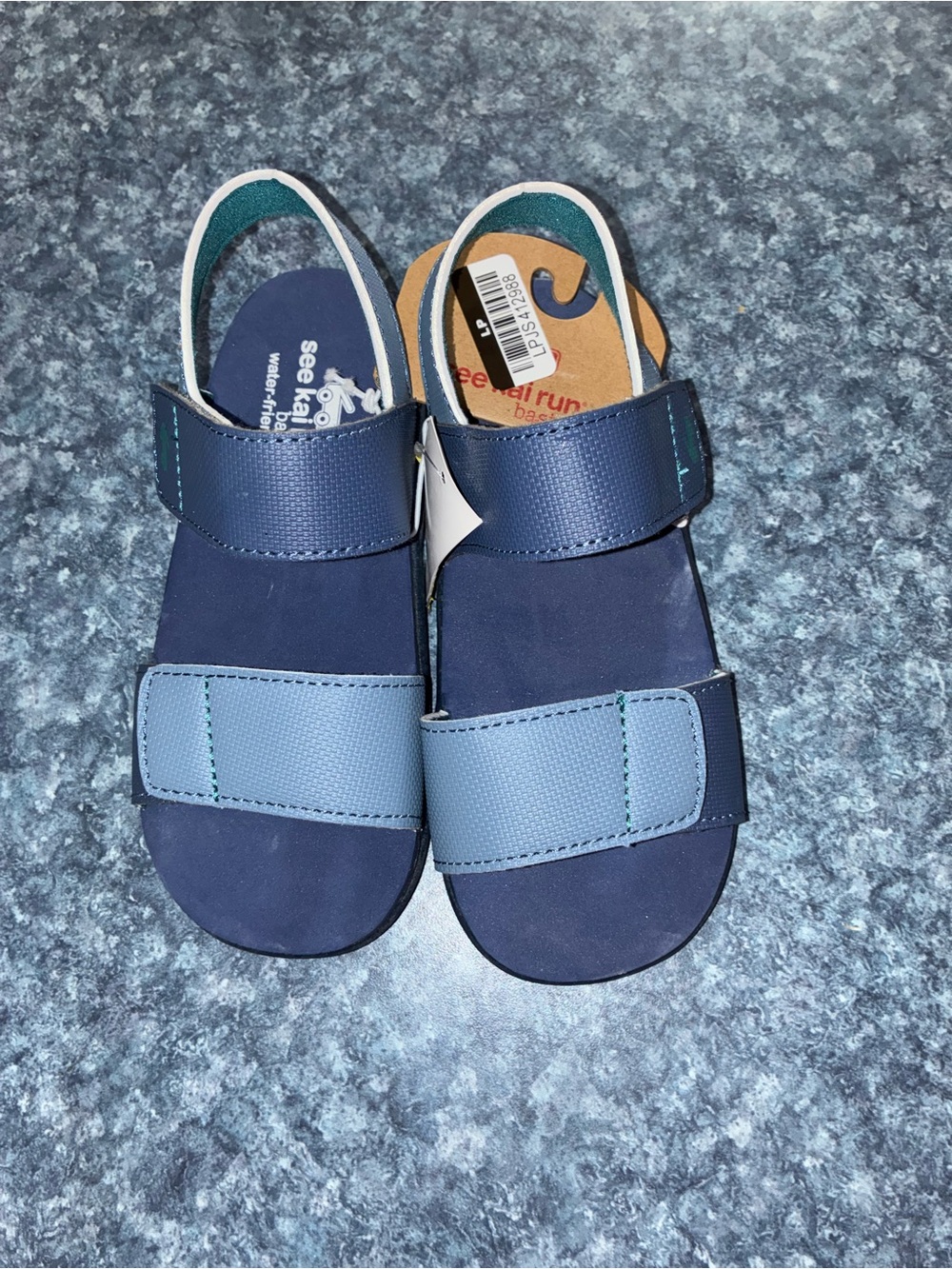 See Kai Run Navy and Light Blue Kids Adjustable Sandals